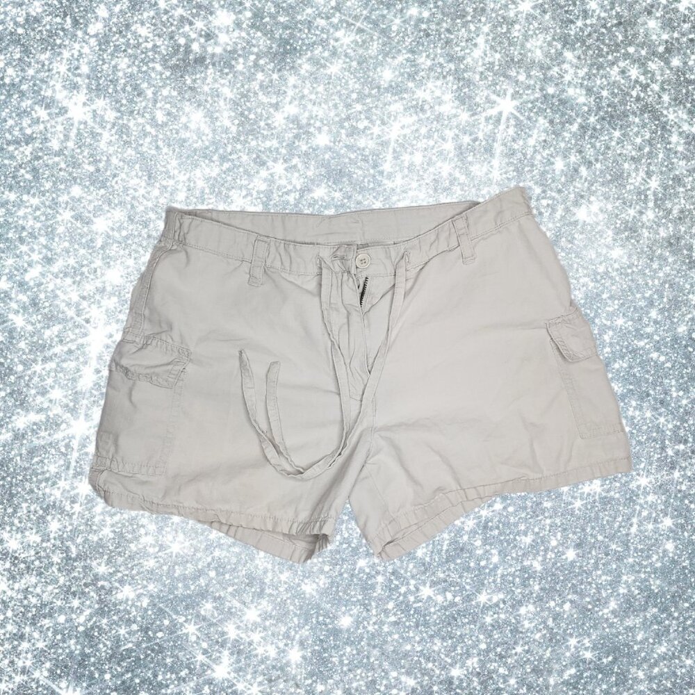 Express Bleus Vintage Cream Cargo Shorts 90s y2k Vtg
